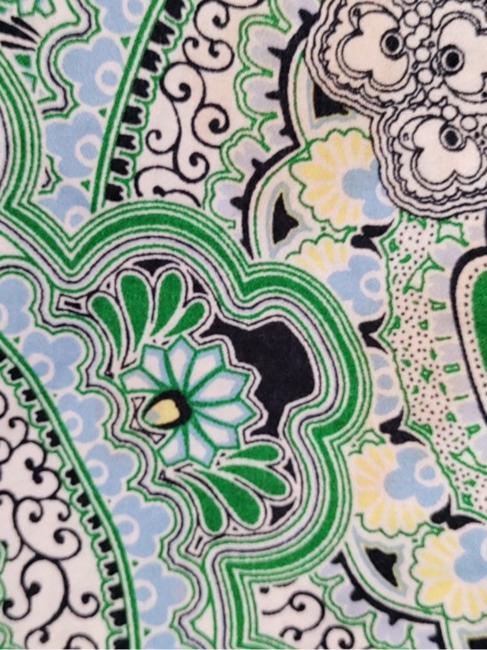 🍓 Tommy Hilfiger sleeveless, Paisley Print Tie-Waist Green/Blue/White - Picture 4 of 7